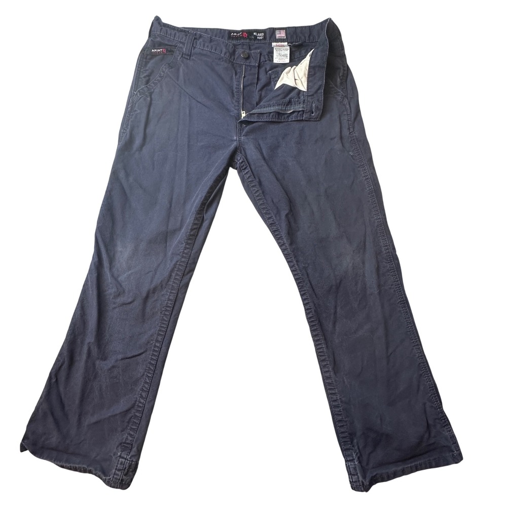Ariat Work Pants Mens 36x30 Navy M4 Relaxed Boot FR Flame Resistant Westex